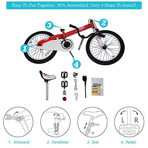 18 Inch Honey Bicycles with Kickstand Child Bicycle Red