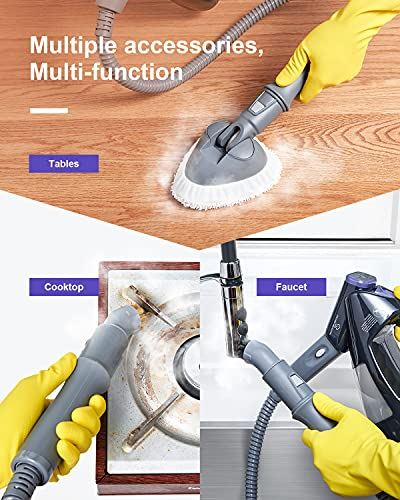 8-in-1 Multi-Purpose Steam Mop Cleaners with Detachable Handheld Unit