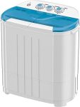 Mini Twin Tub Washer Compact Laundry Machine with Built-in Gravity Drain