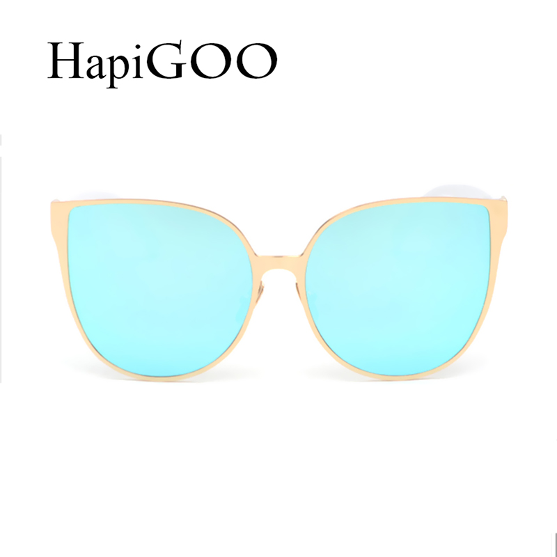 HapiGOO 2017 New Oversize Cat Eye Sunglasses Women Fashion Summer Style Big Size Frame Mirror Sun Glasses Female Oculos UV400