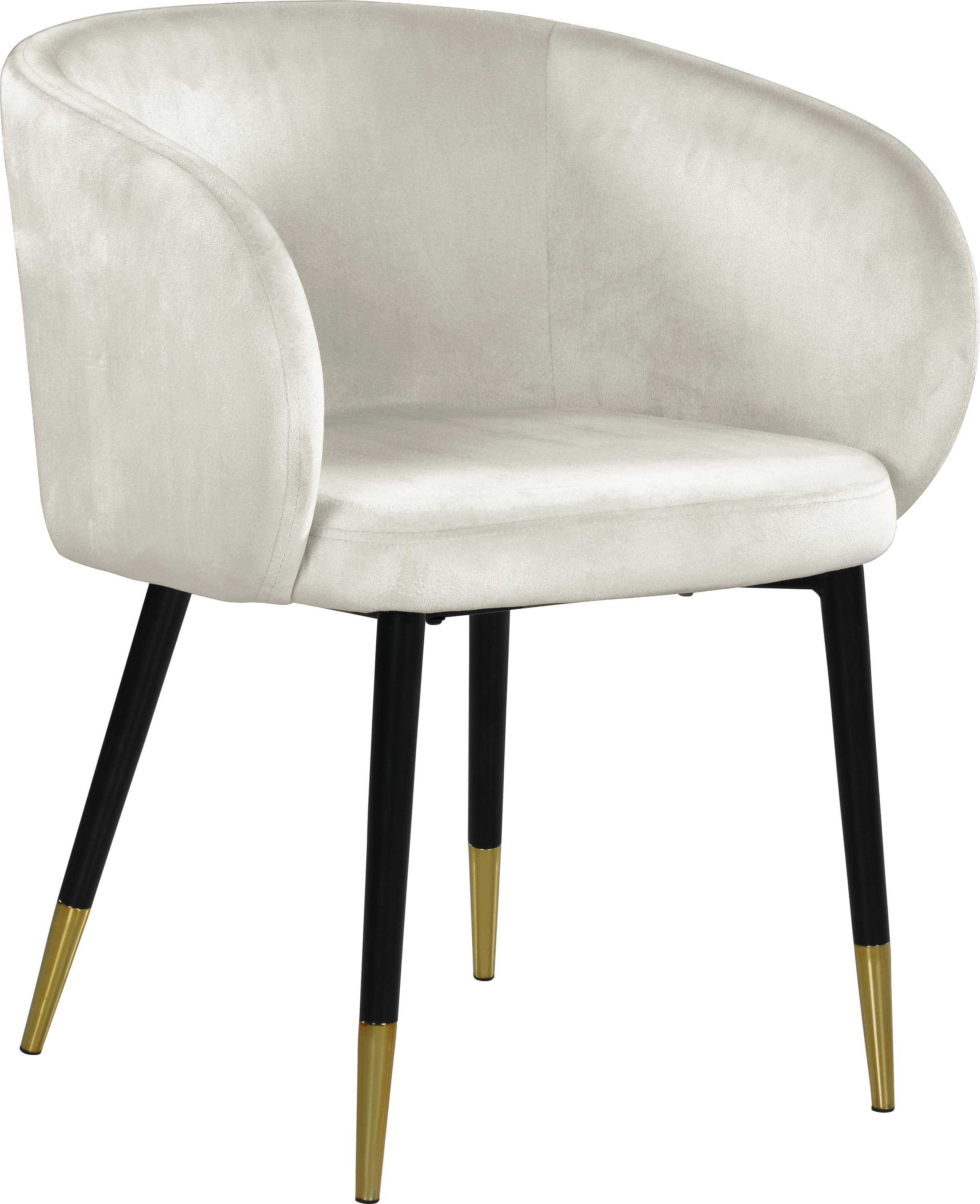 Meridian Louise Cream Velvet Dining Chair