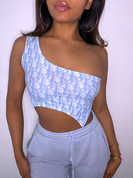 New trend solid color multi-element tide brand letter tube top FF1083
