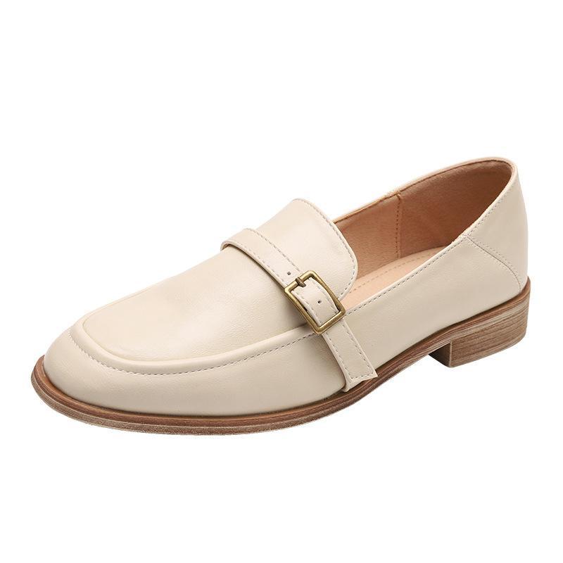 Casual PU Square Toe Low Heel Loafers
