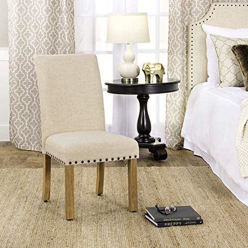 Classic Upholstered Parsons Dining Chairs | Set of 2 Accent Dining Chairs