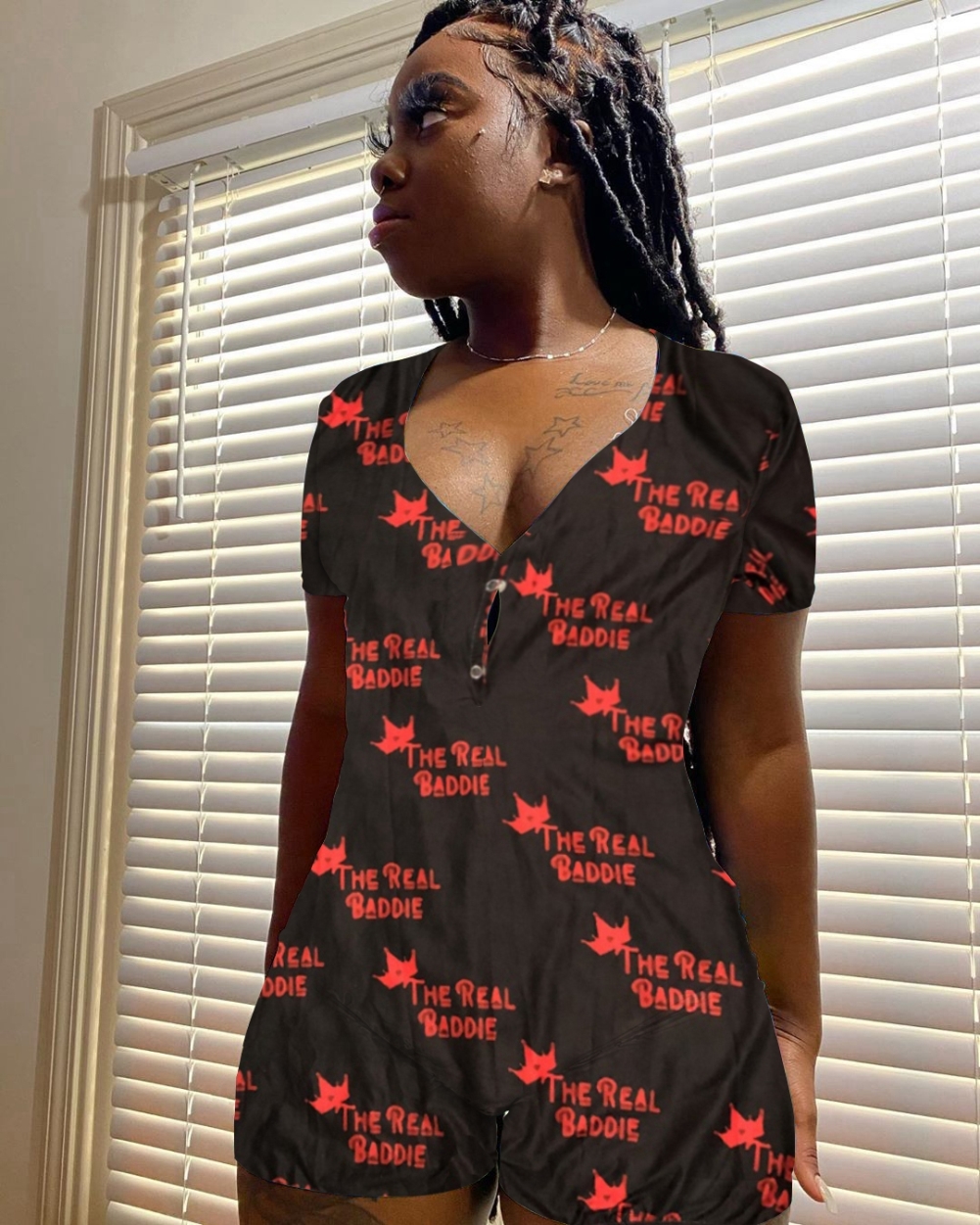 Summer African Cute Print V-Neck Rompers