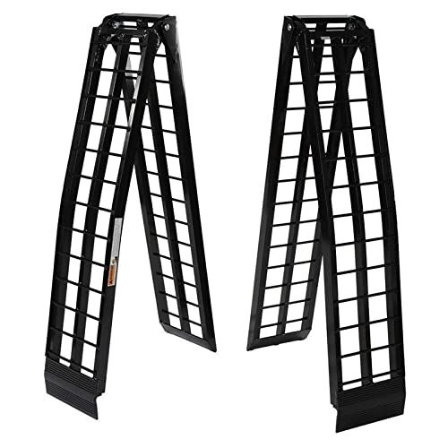 9ft Aluminum Loading Ramp w/ Load Straps for Motorcycle, ATv ect/ 1200 lbs/Black/Pair
