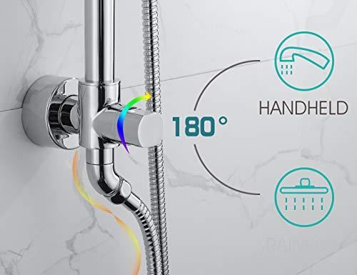 shower head and handheld shower head with height adjustable holder , solid brass rail