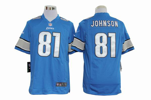 Detroit Lions #81 Calvin Johnson Nike NFL game Jersey in Team Color