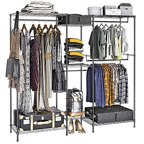 5 Tiers Metal Clothing Rack, 74.4��� L x 17.7��� W x 76.8��� / Max Load 600LBS