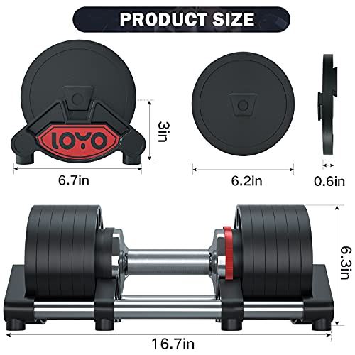 Adjustable Dumbbell Set,Fast Adjustable Weights Dumbbells Set,50lbs Black Dumbbell