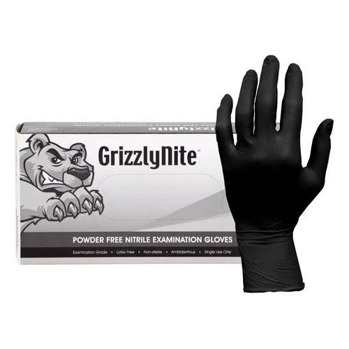 GoVets | Hospeco ProWorks Medical/Exam Nitrile Gloves, 5 mil, Powder-Free, Black, X-Small, 100/Box, GL-N105FXS