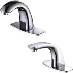 Bathroom Sink Faucet with Hole Cover Plate, Chrome Vanity Faucets, Hands