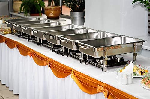 Stainless Steel – 8 Chafer and Buffet Warmer Sets with Water Pan, Food Pan, Lid
