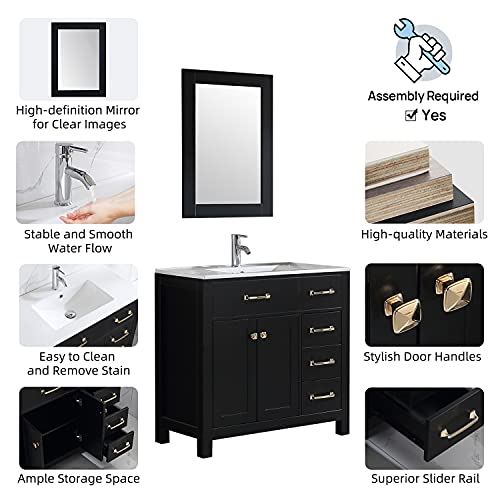 Sink Combo Cabinet Undermount Ceramic Vessel Sink Chrome