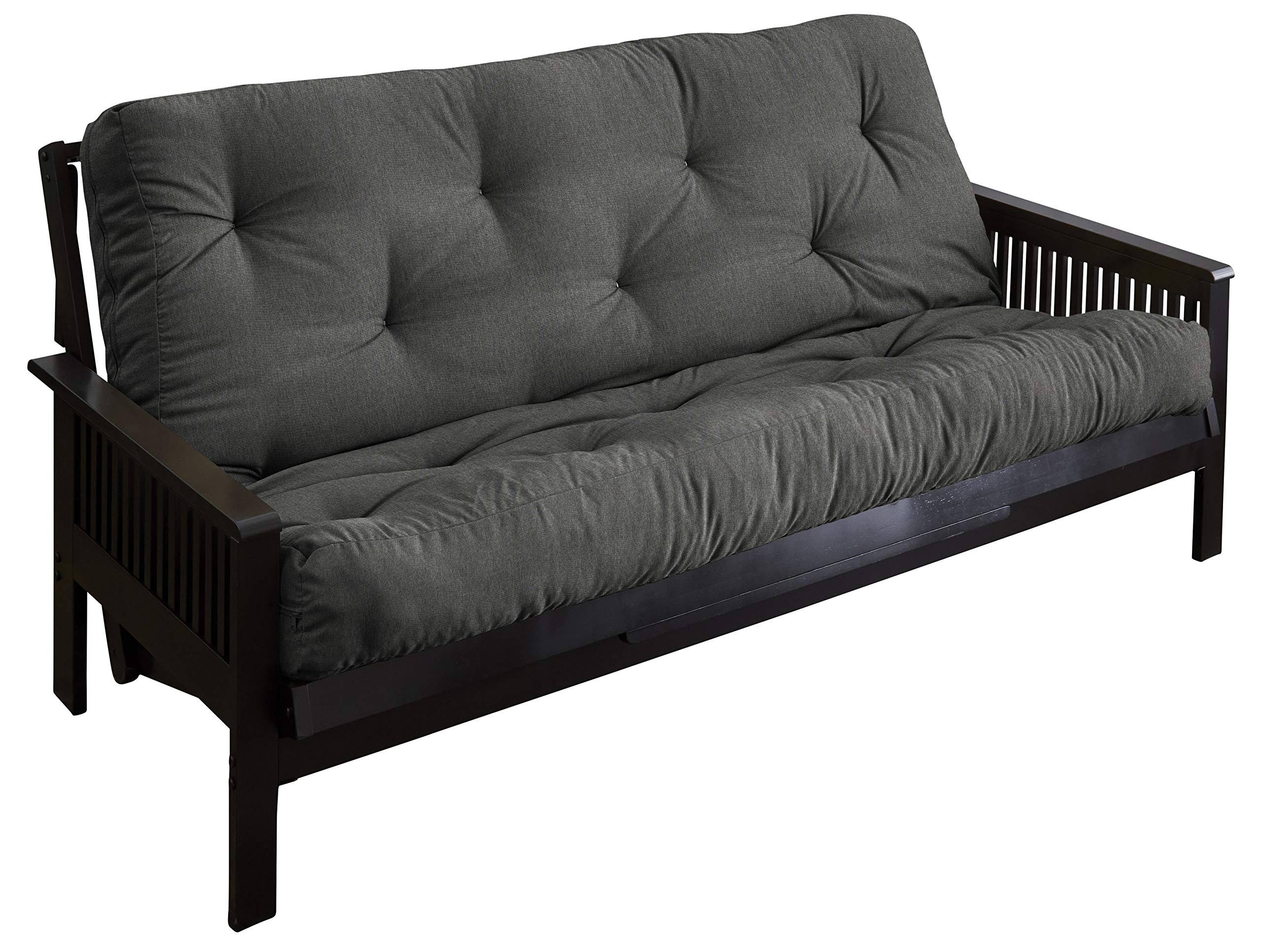 Mozaic Full Size 12 inch Thick Futon Mattress, Charcoal Grey