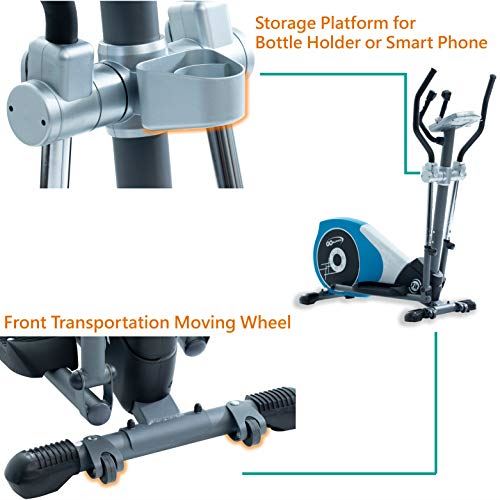 GOELLIPTICAL V-450T Standard Stride 17�� Programmable Elliptical Exercise Cross Trainer with Adjustable Arms and Pedals- Black & Blue