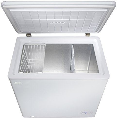 Garage Ready Chest Freezer with Basket and Front-Mount Thermostat