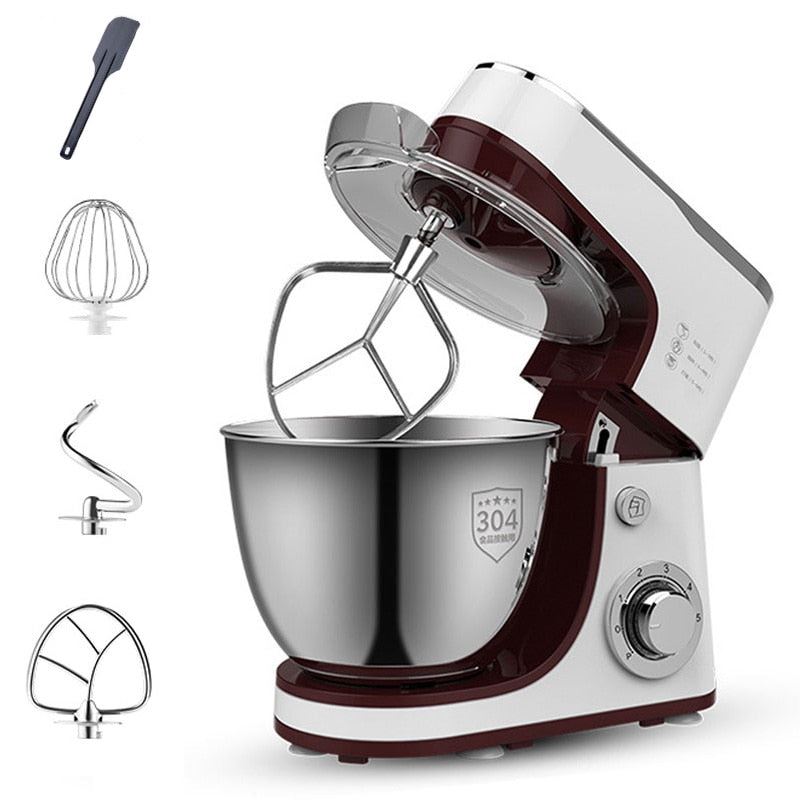 Electric Vertical Food Mixer Stainless Steel Food Mixer 5.5L Cream Dough Cake Bread Whisk Chef Machine