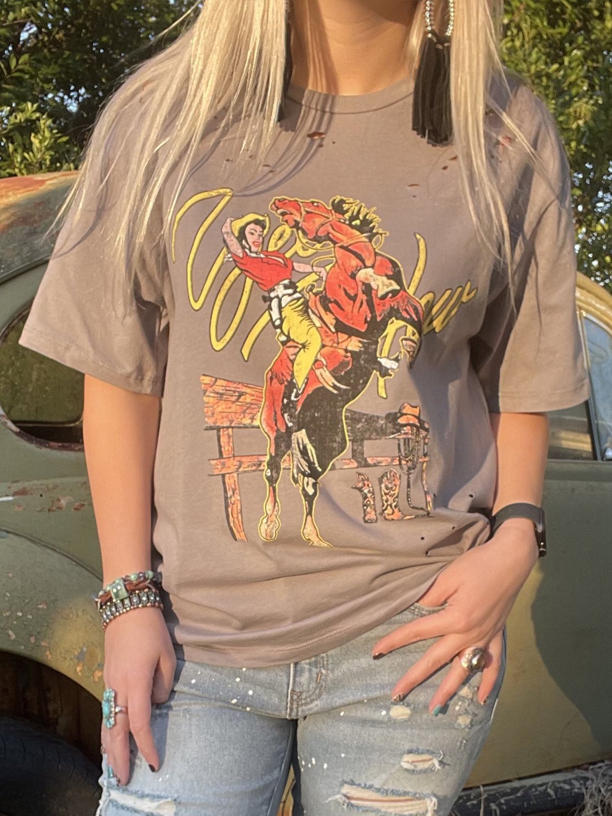 Crew Neck Vintage Short Sleeve Shirts & Tops