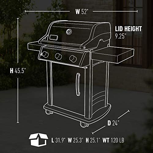 Weber Spirit S-315 Liquid Propane Gas Grill, Stainless Steel