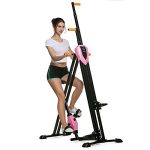 Aolier Vertical Climber 2-in-1 Full Body Exercise Equipment 350 Lbs Folding Cardio Workout Stair Stepper Trainer (Pink)
