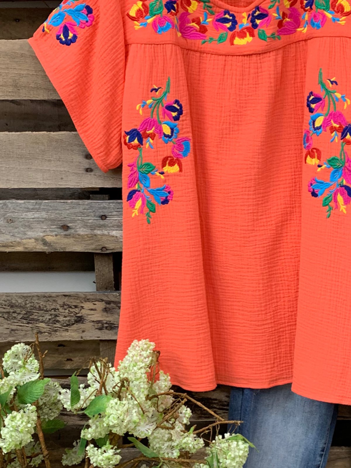 Crew Neck Vintage Short Sleeve Shirts & Tops