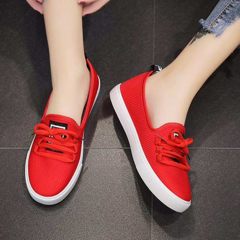 Women Fabric Sneakers Casual Comfort Lace Up Shoes