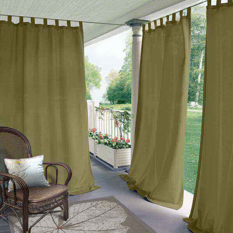 CUSTOM Edoardo Olive Green Outdoor Curtain