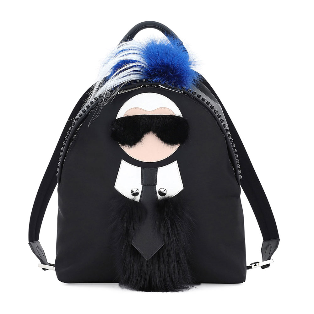 Karlito Fur Mohawk Backpack, Black