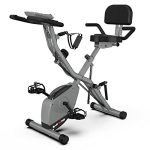 Barwing 16-8-2-3 Exercise Stationary Bike Foldable | 4 IN 1 Upright Recline Arm | Gray