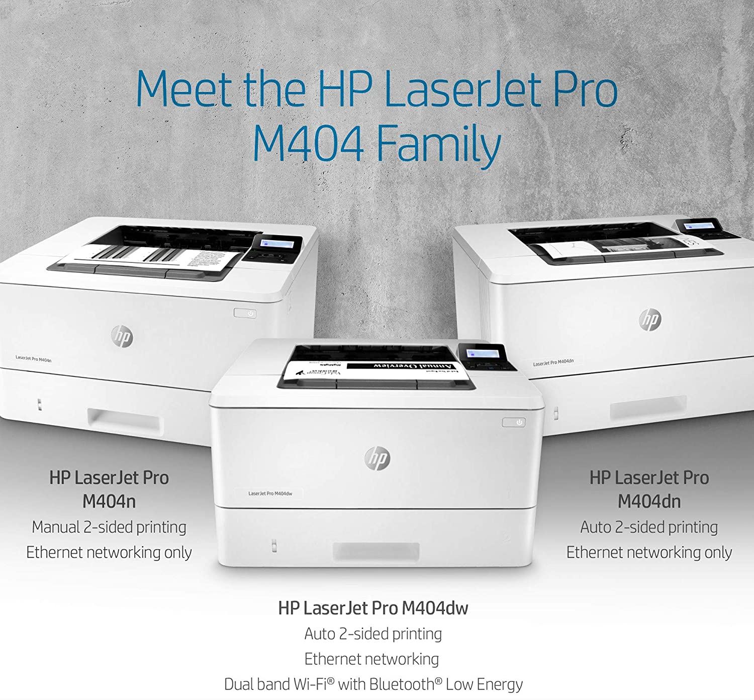 HP LaserJet Pro M404n Laser Printer with Built-in Ethernet & Security Features