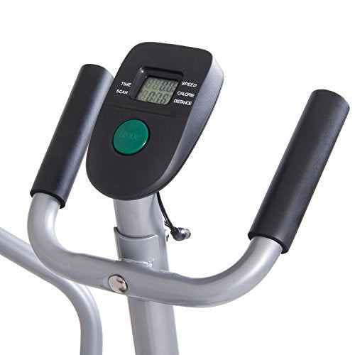Body Rider Elliptical Trainer and Exercise Bike with Seat and Easy Computer-  Black & Grey