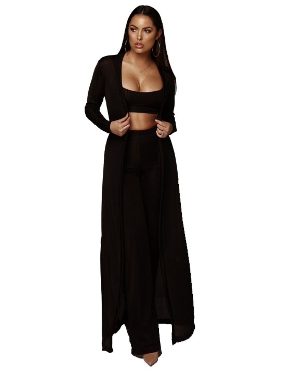 Matching 3PC Plain Pants Set