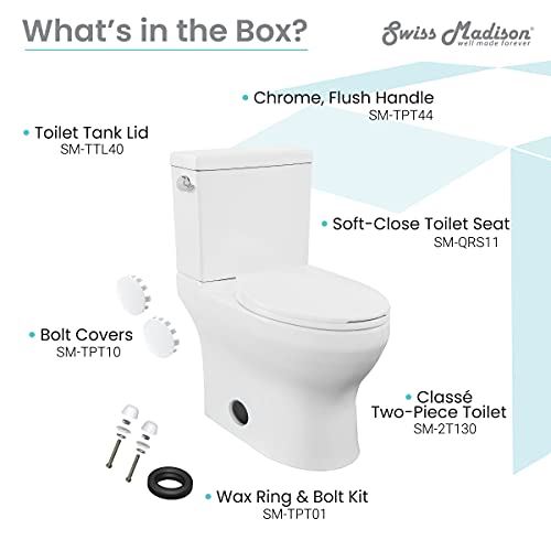Classe Two-Piece Elongated Left Side Flush Handle Toilet 1.28 gpf