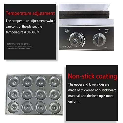 12 Holes Donut Maker Machine 1550W 220V Electric Doughnut Maker