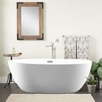 White Acrylic Bathtub Modern Stand Alone Soaking Tub with Polished