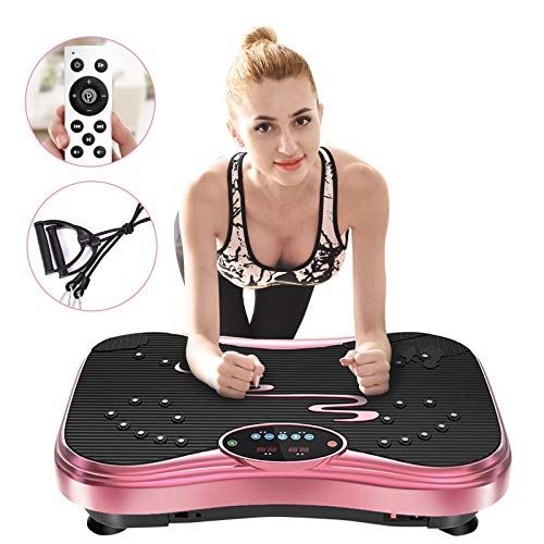 Nimto Vibration Plate Exercise Machine Whole Body Workout Vibration Fitness Platform for Home Fitness & Weight Loss- Pink & Black