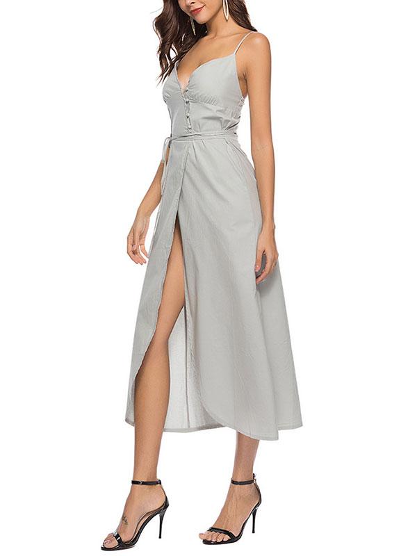 Sexy Slit Spaghetti Strap Dress