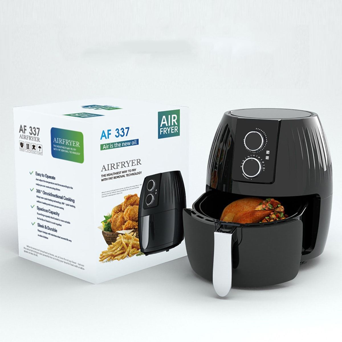 5.5Liter Electric Hot Air Fryer Oven Ollies Cooker Nonstick Frying Pot 1300W Adjustable Temperature Control