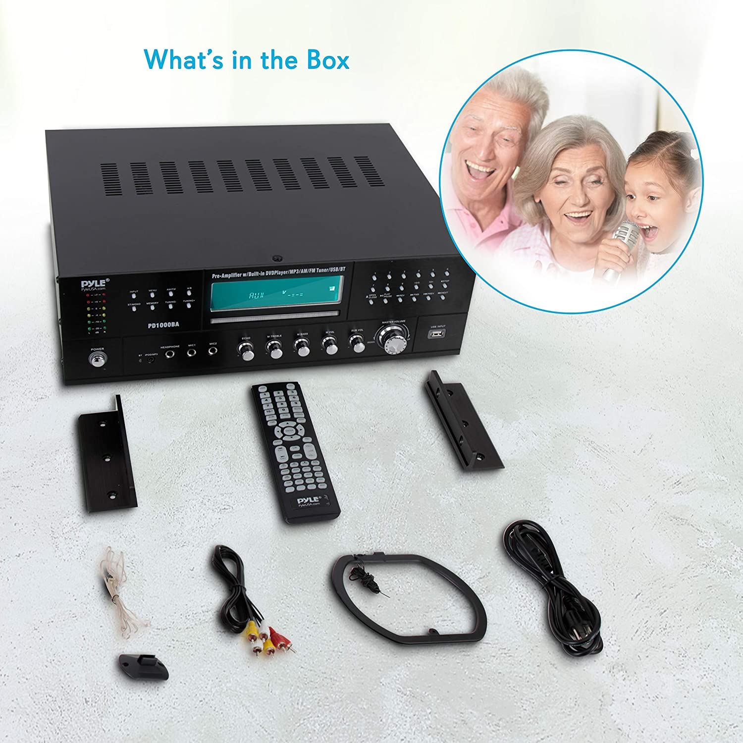 1000W Stereo Speaker Home Audio Receiver w/ FM Radio, USB & Headphone