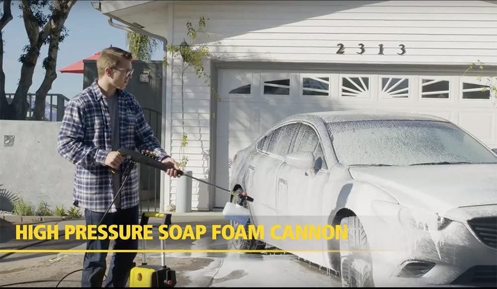 Electric Pressure Washer with Spray Gun, Quick Connect Nozzles Foam Cannon