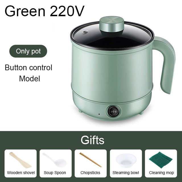 Multicooker Electric Skillet 1/2 Layer Stainless Steel Rice Cooker Hotpot Noodles Soup Pot Food Steamer