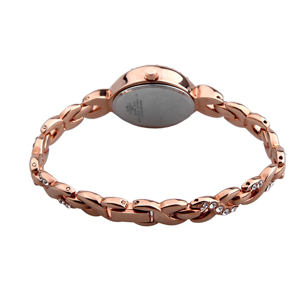 Time100 Romantic Diamond Oval Pearl Shell Dial Bracelet Watch (One Bracelet One Watch) #W50119L.02A