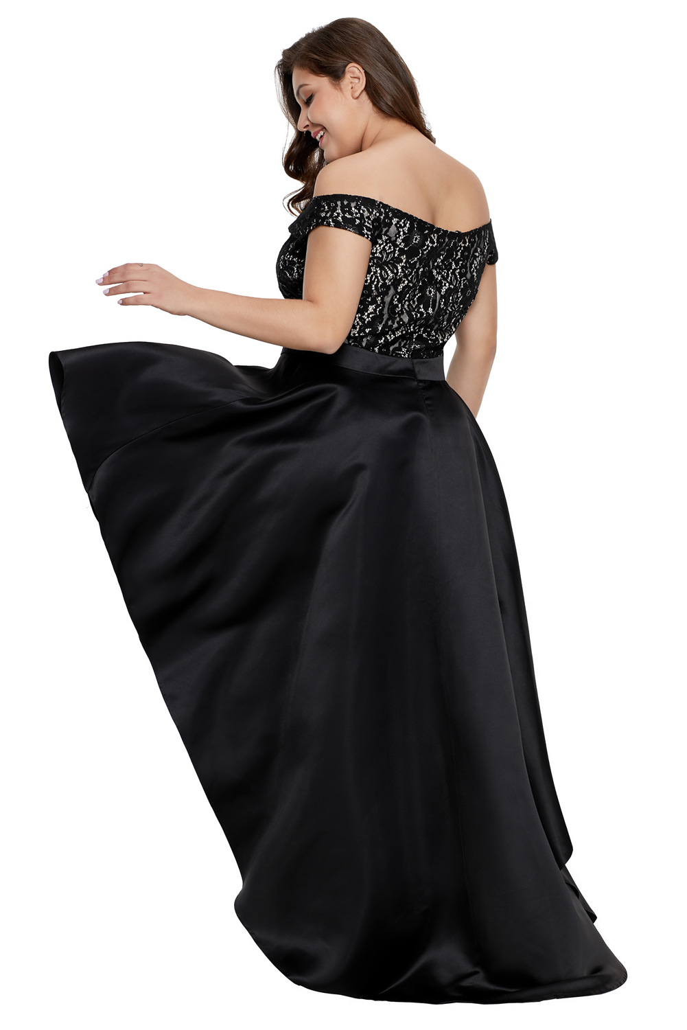 Plus Size Whitney Formal High Low Taffeta Dress