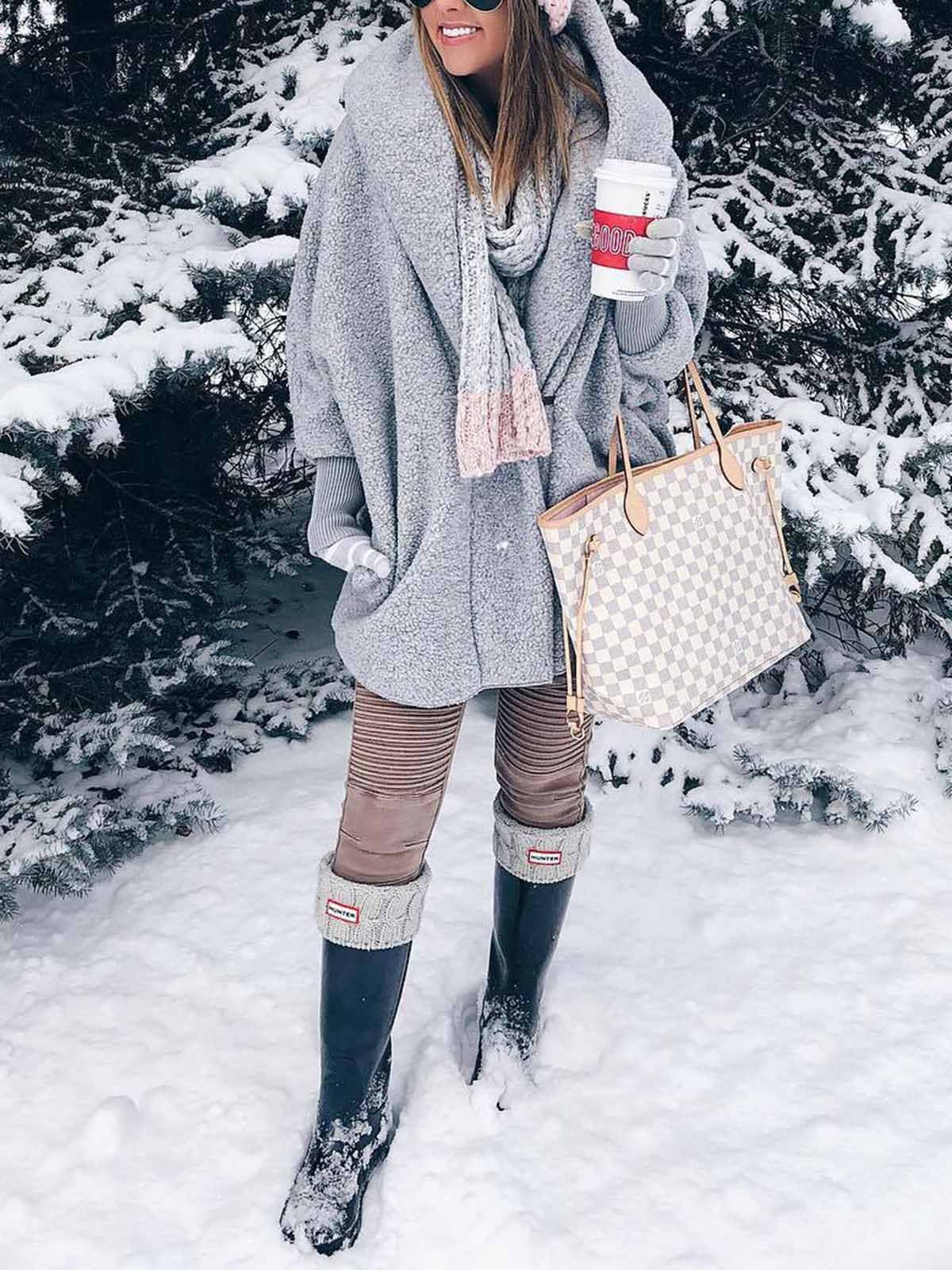 Gray Long Sleeve Hoodie Coat