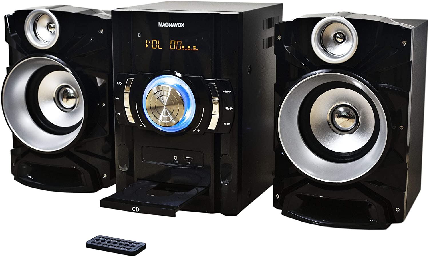 3-Piece CD Shelf System with Digital PLL FM Stereo Radio, Bluetooth Wireless