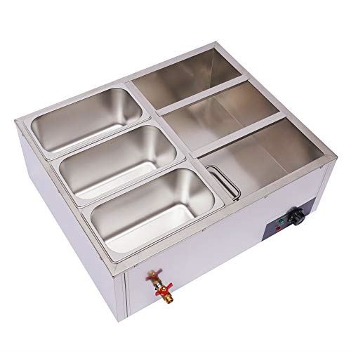 Electric Food Warmer, 850W Stainless Steel Bain Marie Buffet
