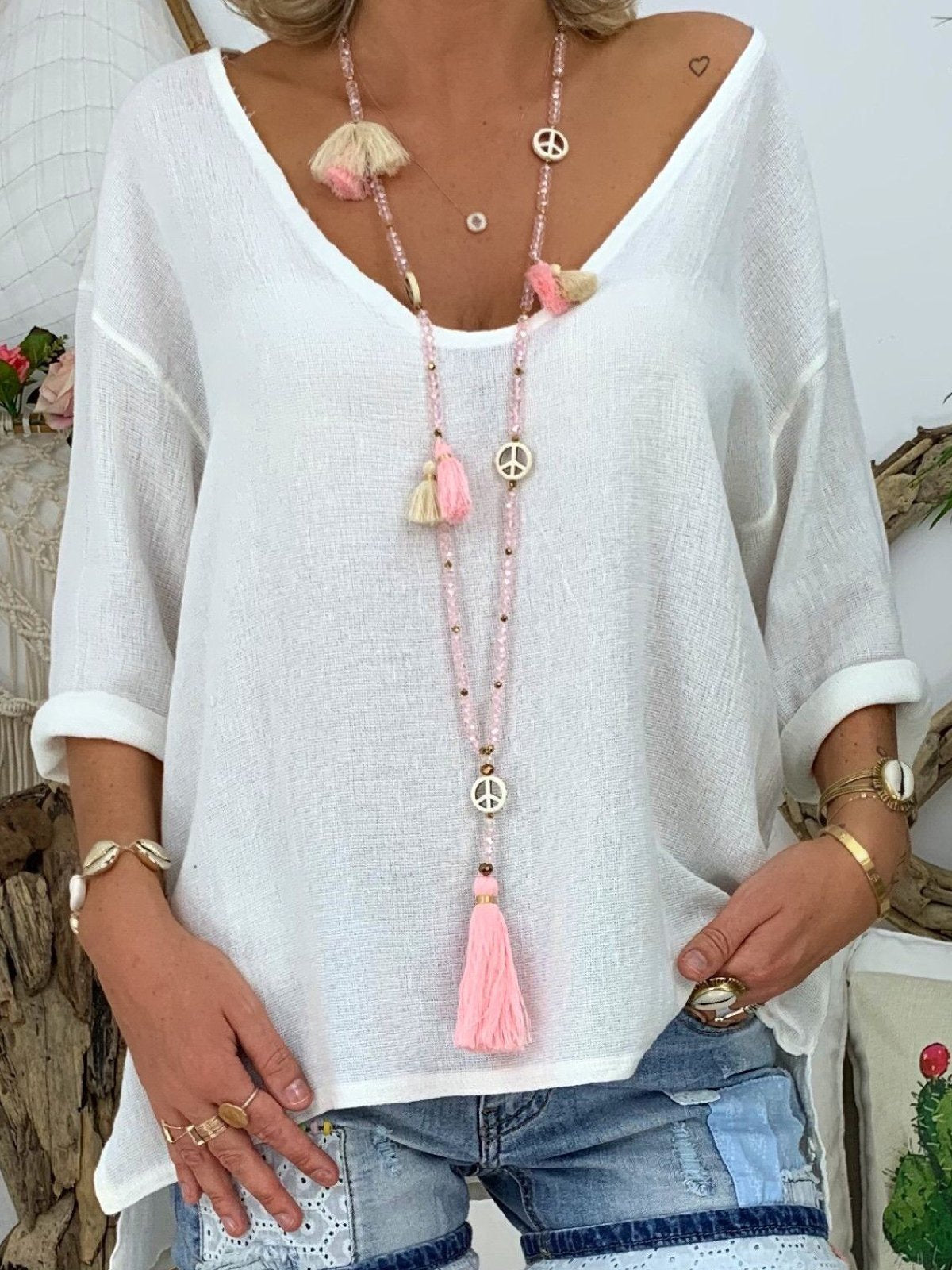 V Neck Casual Shirts & Tops