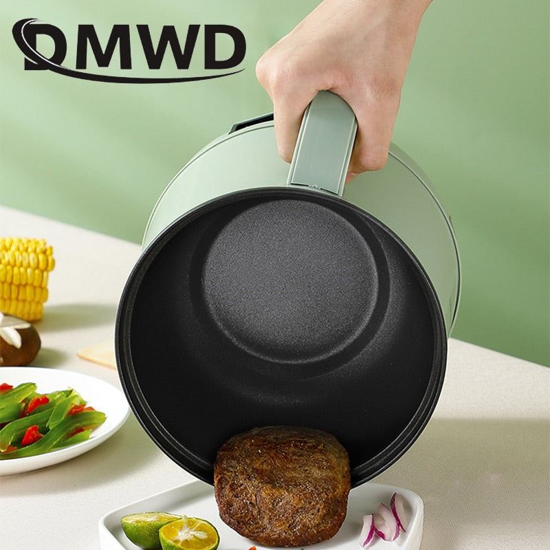 Multicooker Electric Skillet 1/2 Layer Stainless Steel Rice Cooker Hotpot Noodles Soup Pot Food Steamer