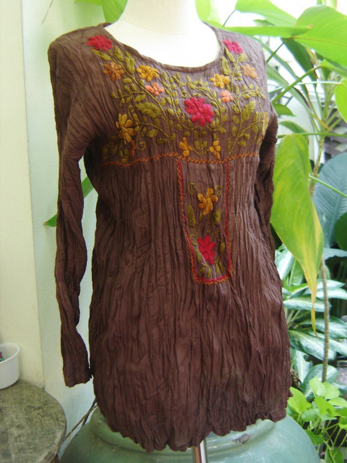 Shift Crew Neck Vintage Long Sleeve Shirts & Tops